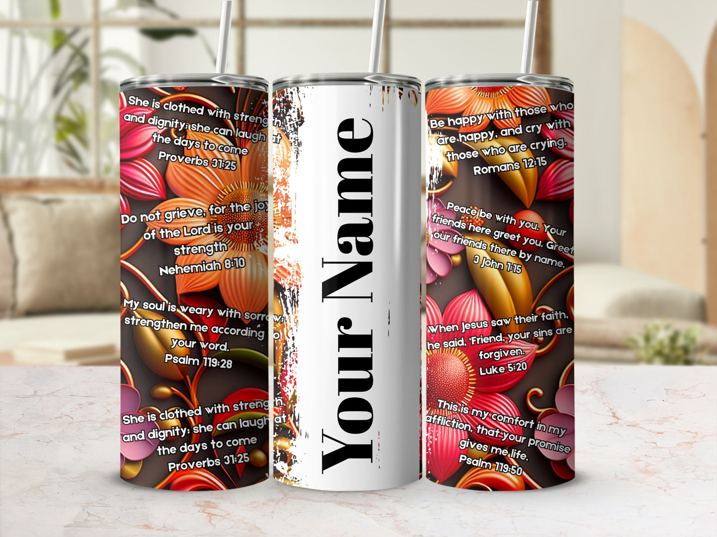 Personalized Tumblers with Inspirational Bible Verses