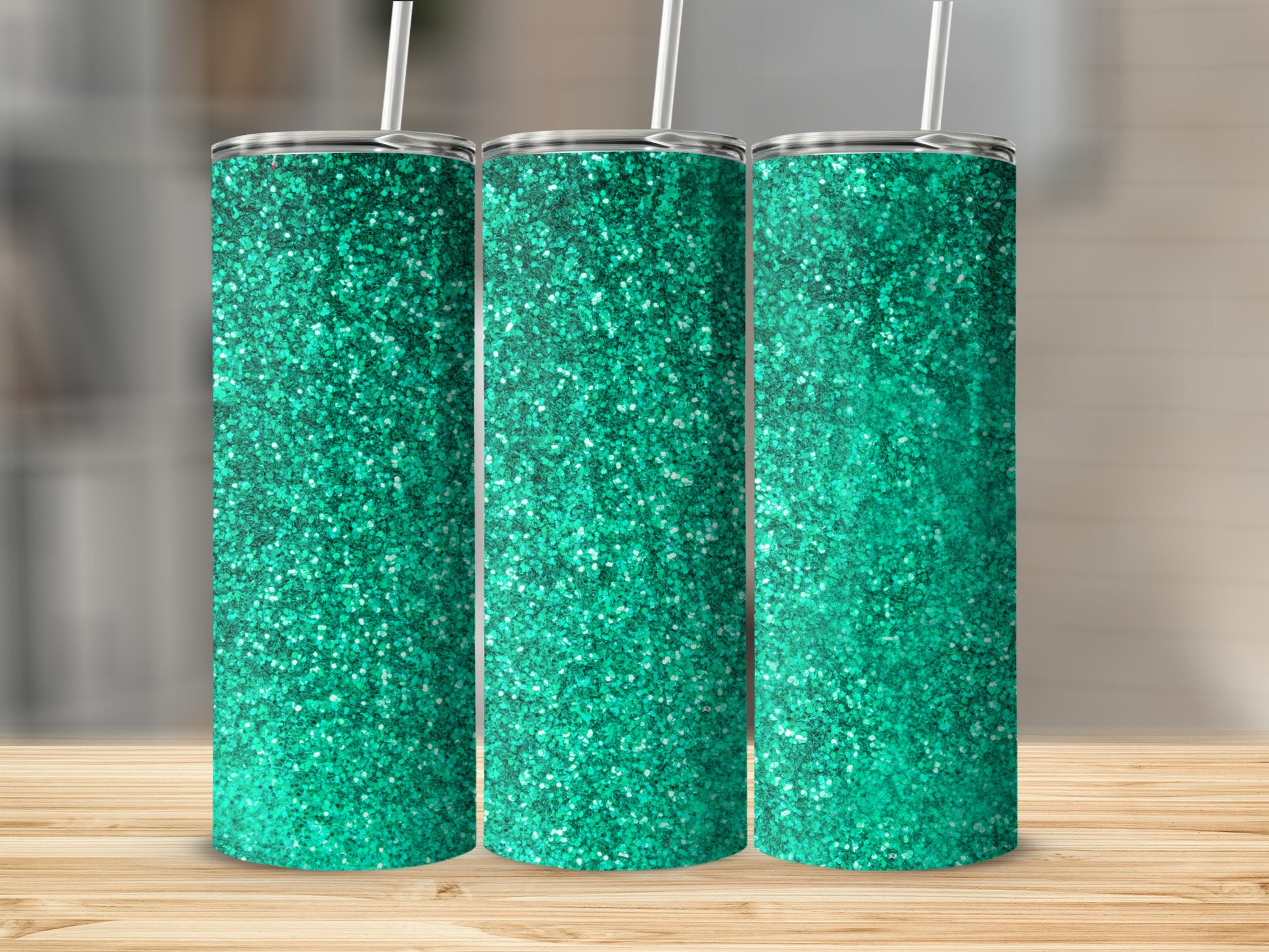 Sparkling Turquoise Glitter Tumbler for Everyday Use