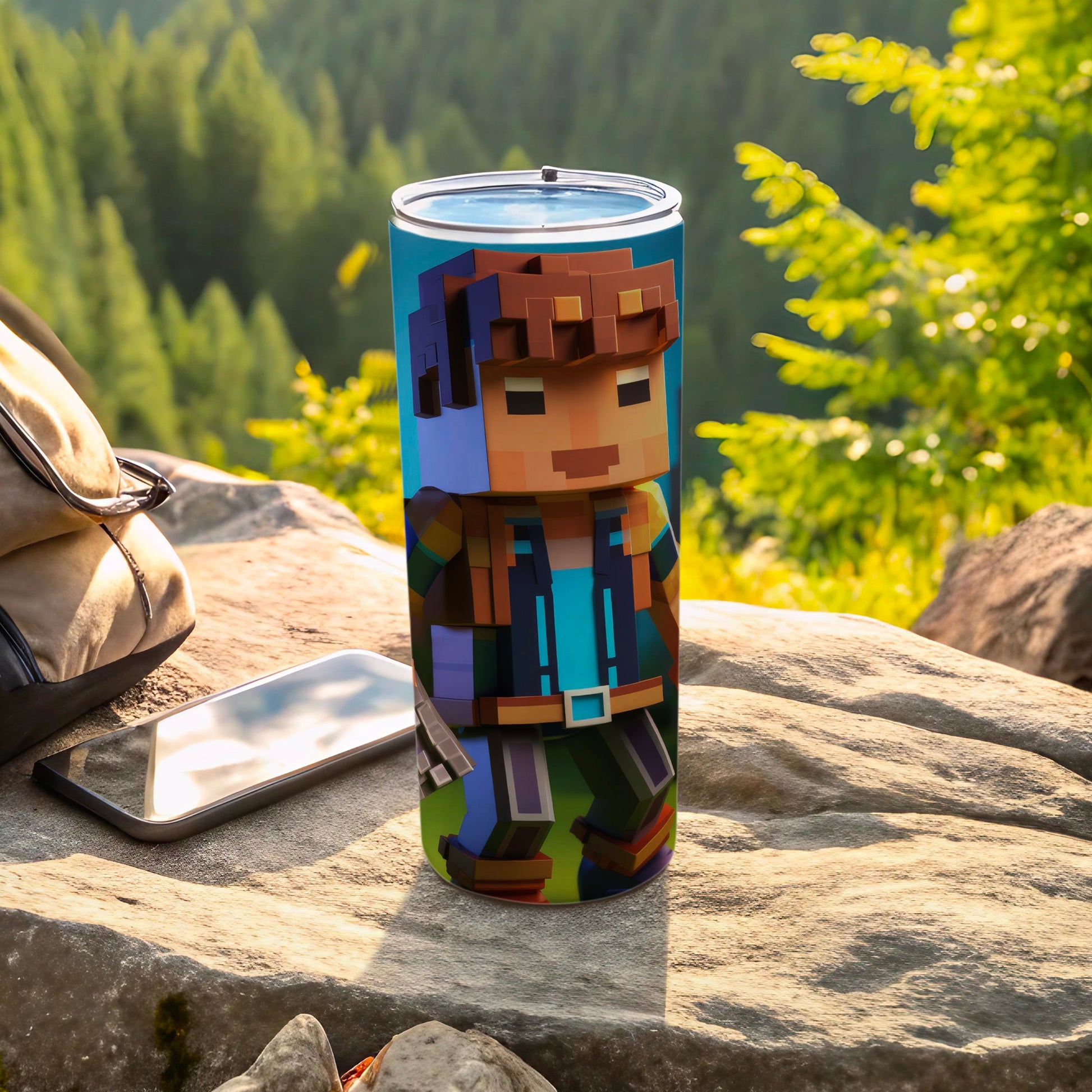 Pixel Art Character Outdoor Adventure Tumbler