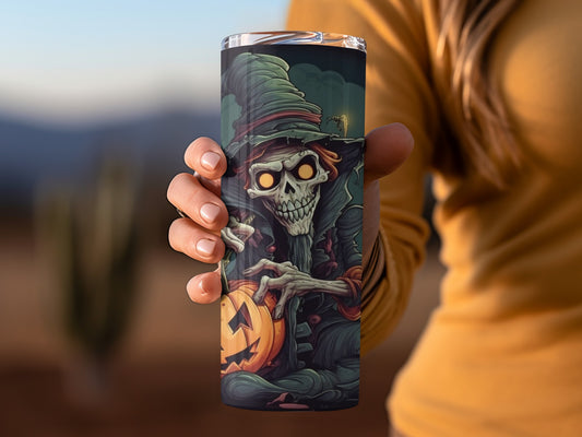 Spooky Halloween Skeleton Design Travel Mug