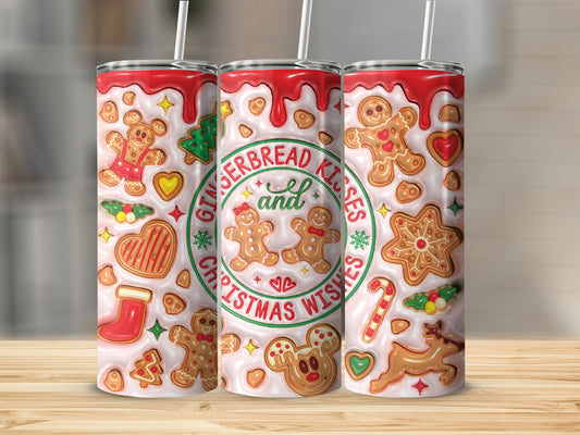 Gingerbread Kisses and Christmas Wishes festive tumbler