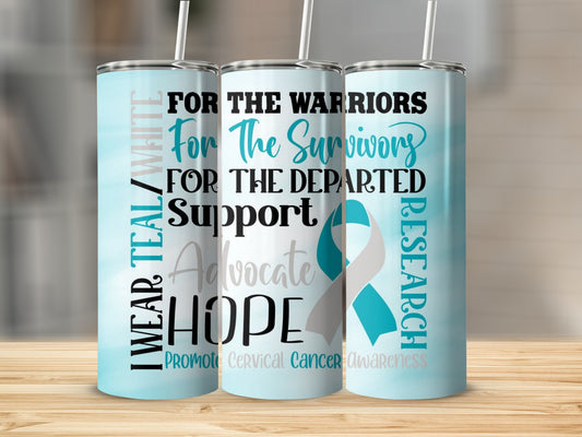 Cervical Cancer Awareness Advocate Support Tumbler