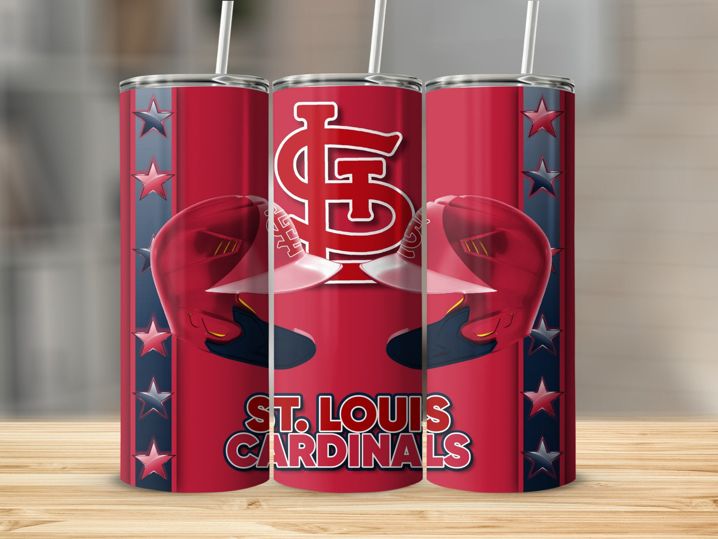 St. Louis Cardinals Helmets Logo Red Background Tumblers