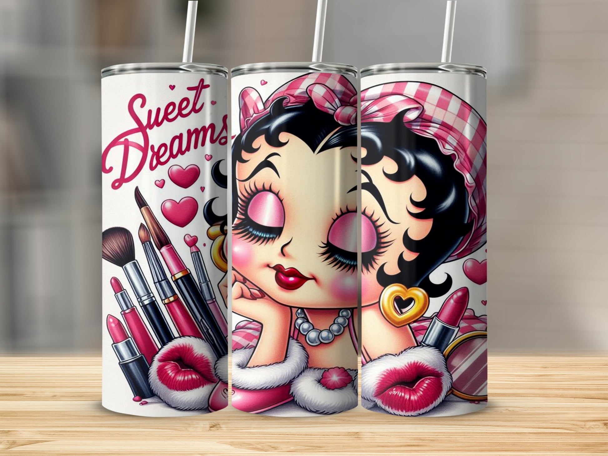 Sweet Dreams Makeup Themed Tumbler for Stylish Beverages