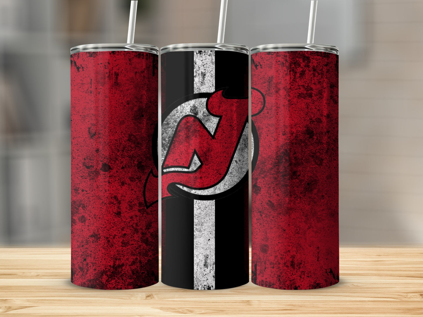 New Jersey Devils Grunge Design Tumbler Cup