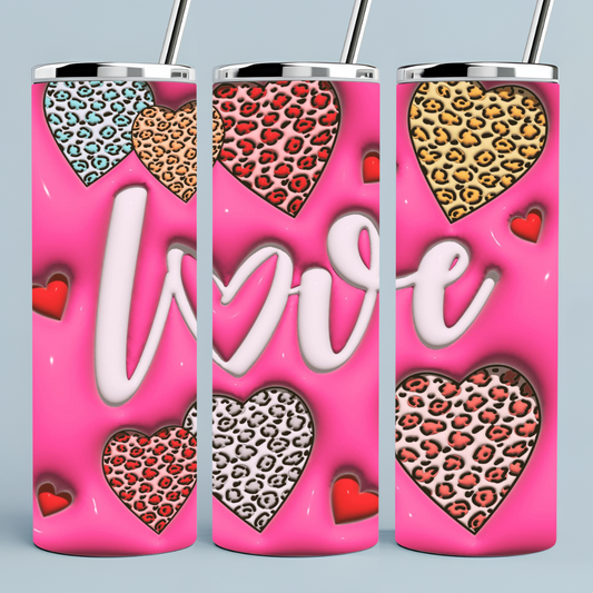 Love 3D inflated Tumbler