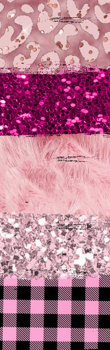 Pink Glitter and Check tumbler