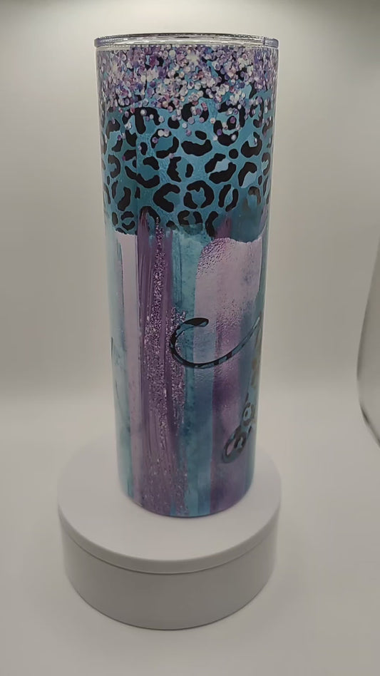 Valentine's Day Tumbler Purple and Blue Love