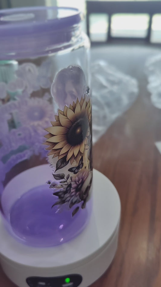 I've Survived Too Many Storms To be Bothered by Raindrops 16 ounce Glass tumbler