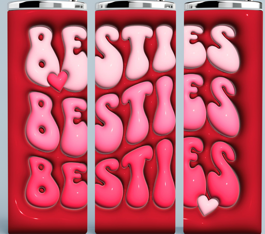 Besties 3D Red Inflated tumbler