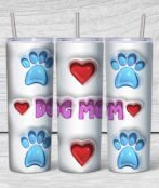 3D Inflated Dog Mom in White